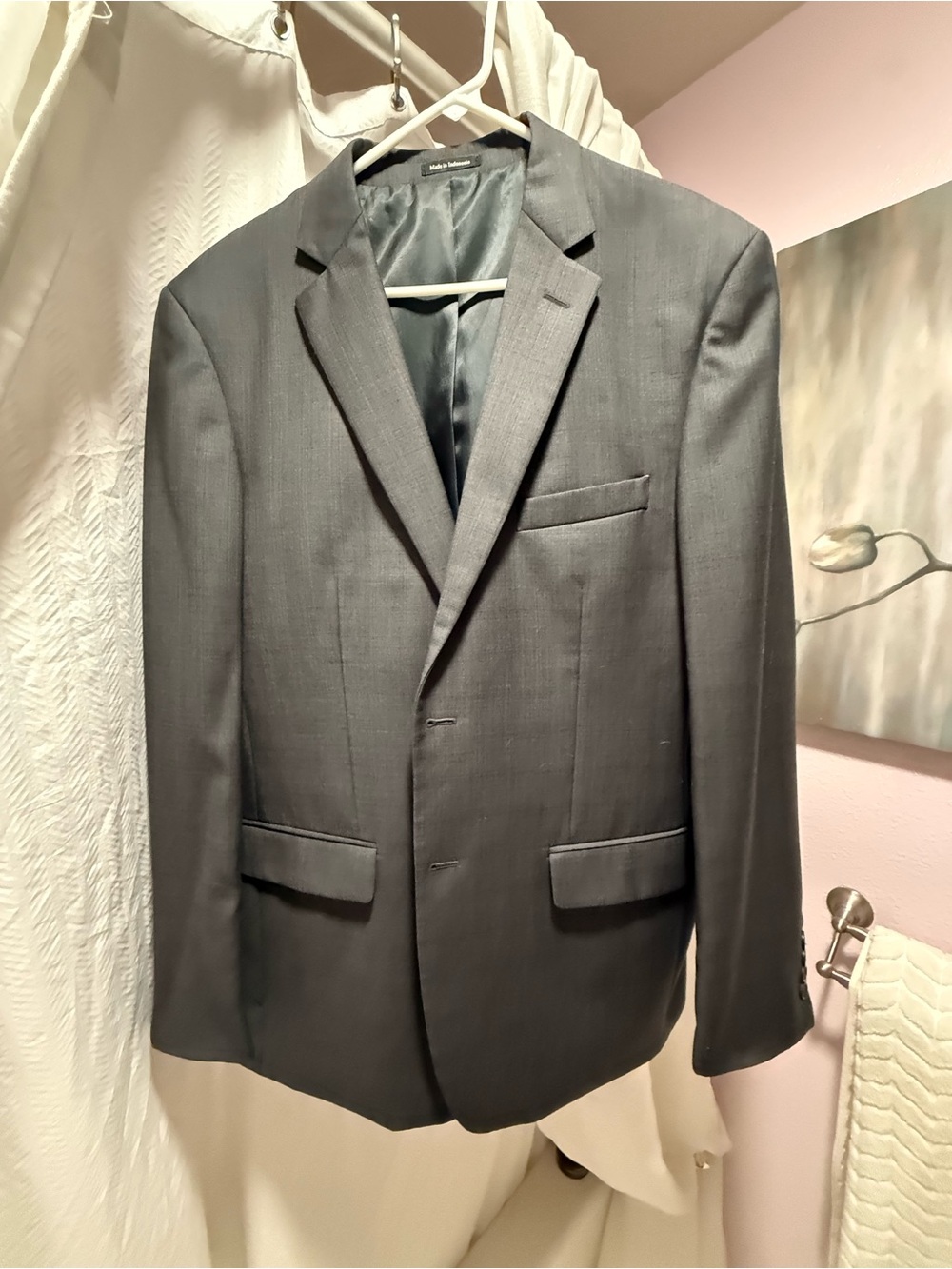 Pronto Uomo Men's Charcoal Gray Notch Lapel Blazer